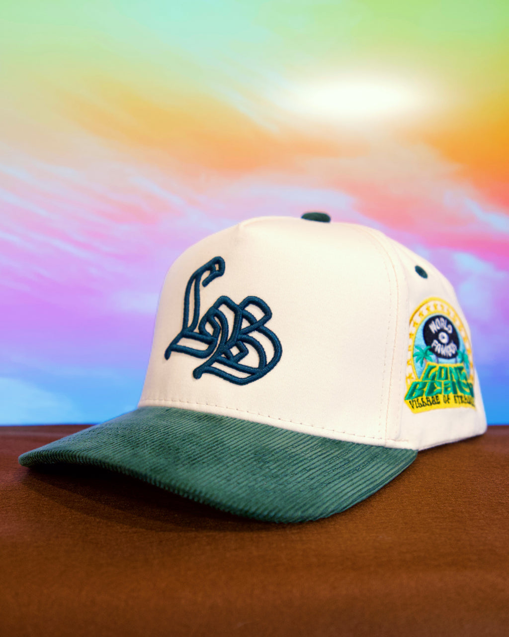 Long Beach: World Famous SnapBack (Cream/Green)