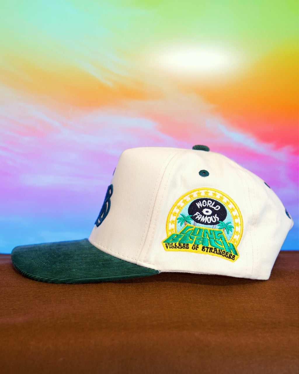 Long Beach: World Famous SnapBack (Cream/Green)